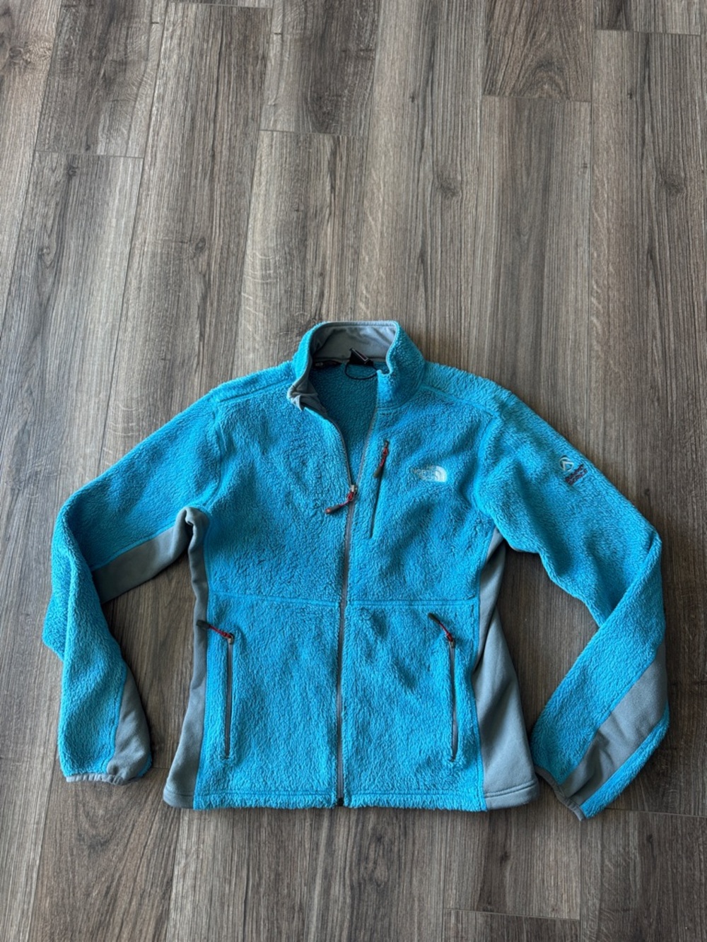 The North Face Women's Teal Blue Sherpa Full-Zip Jacket